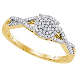 0.20CT Diamond Micro-Pave 10KT Ring Yellow Gold
