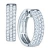 Image 1 : 1.80CT Diamond Hoops 10KT Earrings White Gold
