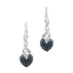 0.20CTW White and Black Diamond Anniversary 10KT Earrings White Gold