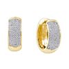 Image 1 : 0.50CT Diamond Hoops 14KT Earrings Yellow Gold