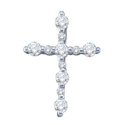 0.35CT Diamond Cross 14KT Pendant White Gold