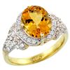 Image 1 : Natural 2.92 ctw citrine & Diamond Engagement Ring 14K Yellow Gold - SC-R183071Y09-REF#102N7G