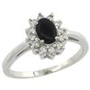 Image 1 : Natural 0.67 ctw Onyx & Diamond Engagement Ring 14K White Gold - SC-CW417103-REF#47Y7X