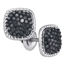 0.50CTW Black Diamond Micro-Pave 10KT Earrings White Gold