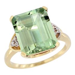 Natural 5.44 ctw green-amethyst & Diamond Engagement Ring 10K Yellow Gold - SC-CY902177-REF#32F2N