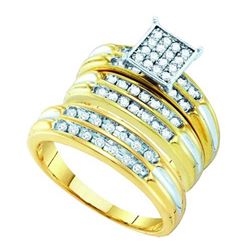 0.50CT Diamond Trio Set 10KT Ring Yellow Gold