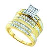 Image 1 : 0.50CT Diamond Trio Set 10KT Ring Yellow Gold