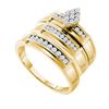 Image 1 : 0.50CT Diamond Trio Set 14KT Ring Yellow Gold