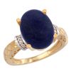 Image 1 : Natural 5.53 ctw Lapis & Diamond Engagement Ring 10K Yellow Gold - SC-CY946200-REF#38G9M