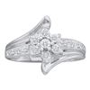 Image 1 : 0.10CT Diamond Cluster 10KT Ring White Gold