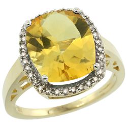 Natural 5.28 ctw Citrine & Diamond Engagement Ring 10K Yellow Gold - SC-CY909124-REF#41A2V