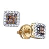 Image 1 : 0.35CT Diamond Invisible 10KT Earrings Yellow Gold