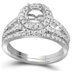 0.75CT Diamond Semi-Mount 14KT Ring White Gold