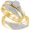 Image 1 : 0.50CT Diamond Trio Set 10KT Ring Yellow Gold