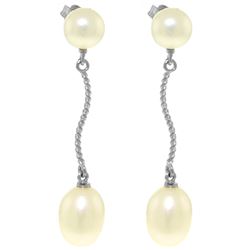 10 ctw Pearl Earrings Jewelry 14KT White Gold - GG#3302