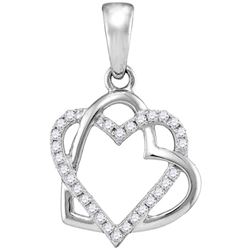 0.25CT Diamond Heart 10KT Pendant White Gold - GD104824