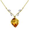 11.77 ctw Citrine & Diamond Necklace Jewelry 14KT Yellow Gold - GG#4703