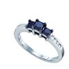 0.85CTW White and Black Diamond Anniversary 10KT Ring White Gold - GD64350