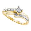 Image 1 : 0.20CT Diamond Micro-Pave 10KT Ring Yellow Gold - GD85412
