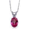 0.85 ctw Pink Topaz Necklace Jewelry 14KT White Gold - GG#1692