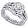 1CT Diamond Bridal 14KT Ring White Gold - GD89843