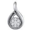0.12CT Diamond Flower 10KT Pendant White Gold - GD14091