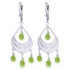 6.75 ctw Peridot Earrings Jewelry 14KT White Gold - GG#1962