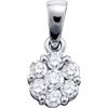 0.75CT Diamond Flower 14KT Pendant White Gold - GD27872