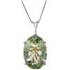 7.55 ctw Green Amethyst Necklace Jewelry 14KT White Gold - GG#2592