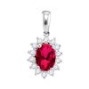 Image 1 : 0.25CT Diamond and 0.85CT Ruby Anniversary 14KT Pendant White Gold - GD94711