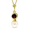 2.48 ctw Garnet & Pearl Necklace Jewelry 14KT Yellow Gold - GG#2025