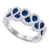 0.35CT Diamond and 0.85CT Sapphire Anniversary 14KT Ring White Gold - GD95382