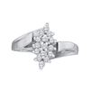 Image 1 : 0.25CT Diamond Cluster 14KT Ring White Gold - GD22486