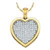 Image 1 : 0.05CT Diamond Heart 10KT Pendant Yellow Gold - GD51600