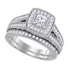 Image 1 : 1.25CT Diamond Bridal 14KT Ring White Gold - GD92904