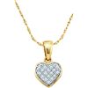 Image 1 : 0.05CT Diamond Heart 10KT Pendant Yellow Gold - GD100650