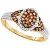 Image 1 : 0.35CT Diamond Micro-Pave 10KT Ring Yellow Gold - GD99396