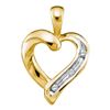 Image 1 : 0.01CT Diamond Heart 14KT Pendant Yellow Gold - GD43611