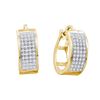 Image 1 : 0.25CT Diamond Hoops 10KT Earrings Yellow Gold - GD50071