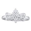 Image 1 : 0.10CT Diamond Cluster 10KT Ring White Gold - GD12153
