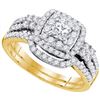 Image 1 : 1.0CT Diamond Bridal 14KT Ring Yellow Gold - GD89780