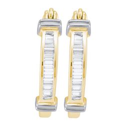 0.20CT Diamond Hoops 10KT Earrings Yellow Gold - GD7755