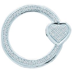 0.15CT Diamond Circle 10KT Pendant White Gold - GD50551