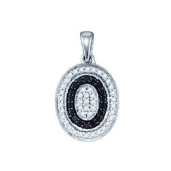 0.50CTW White and Black Diamond Anniversary 10KT Pendant White Gold - GD76086