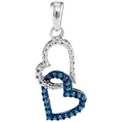 0.02CTW White and Blue Diamond Anniversary 10KT Pendant White Gold - GD95993