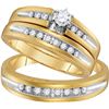 Image 1 : 0.50CT Diamond Trio Set 10KT Ring Yellow Gold - GD26493