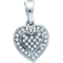 0.10CT Diamond Heart 10KT Pendant White Gold - GD103403