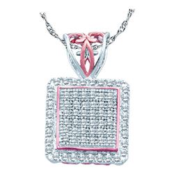 0.20CT Diamond Square 10KT Pendant White Gold - GD51250