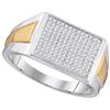 Image 1 : 0.33CT Diamond Micro-Pave 10KT Ring 2Tone Gold - GD97803