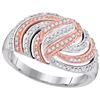 Image 1 : 0.25CT Diamond Micro-Pave 10KT Ring 2Tone Gold - GD104549